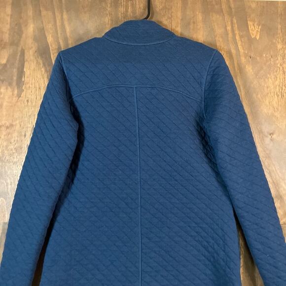 Duluth Trading Company Womens Sweatshirt Blue Quilted 1/4 Button Pullover XS - Picture 10 of 11